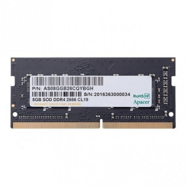 APACER 8GB DDR4 2666MHZ CL19 NOTEBOOK RAM VALUE ES.08G2V.GNH APACER 8GB DDR4 2666MHZ CL19 NOTEBOOK RAM VALUE ES.08G2V.GNH