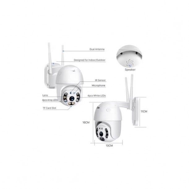 APRONX 3MP 2K 2,8" 2.8MM APX-WP70 4G 8 Led Wifi Ptz