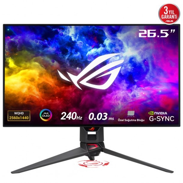 ASUS 26.5" OLED ROG SWIFT PG27AQDM 0.03MS 240HZ HDMI-DP GAMING MONİTÖR 2560X1440