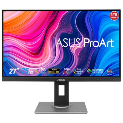 ASUS 27" IPS PRO ART PA278QV 5MS 75Hz HDMI-DP Pivot Grafik Tasarım Monitör (2560 X 1440)