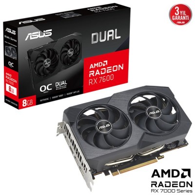 ASUS 8GB DUAL RX7600-O8G-V2 GDDR6 128bit PCIE 4.0