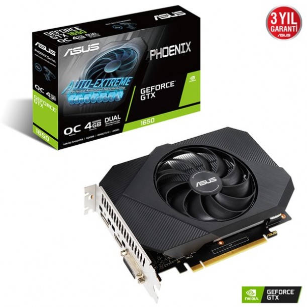 ASUS GTX1650 4GB PH-GTX1650-O4GD6-P GDDR6 128bit HDMI DVI DP PCIe 16X v3.0