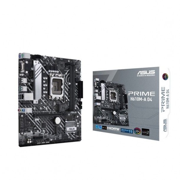 ASUS PRIME H610M-A D4 DDR4 HDMI DP PCIe 16X v4.0 1700p mATX ASUS PRIME H610M-A D4 DDR4 HDMI DP PCIe 16X v4.0 1700p mATX