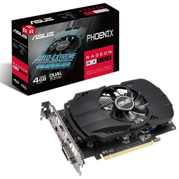 ASUS RX550 4GB PH-RX550-4G-EVO GDDR5 128bit HDMI DVI DP PCIe 16X v3.0