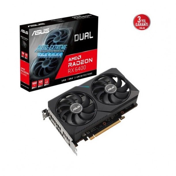 ASUS RX6400 4GB DUAL RX6400-4G GDDR6 64bit HDMI DP PCIe 16X v4.0