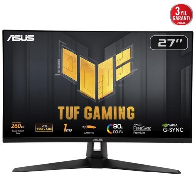 ASUS 27" IPS TUF GAMING VG27AQM1A 1MS 260HZ TYPE-C GAMING MONİTÖR 2560X1440