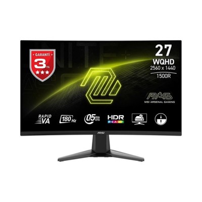 MSI 27" VA MAG 27CQ6F 1MS 180HZ HDMI-DP KAVISLI GAMING MONİTÖR 2560X1440