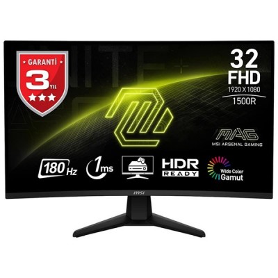 MSI 31.5" VA MAG 32C6 1MS 180HZ HDMI-DP KAVISLI GAMING MONİTÖR 2560X1440