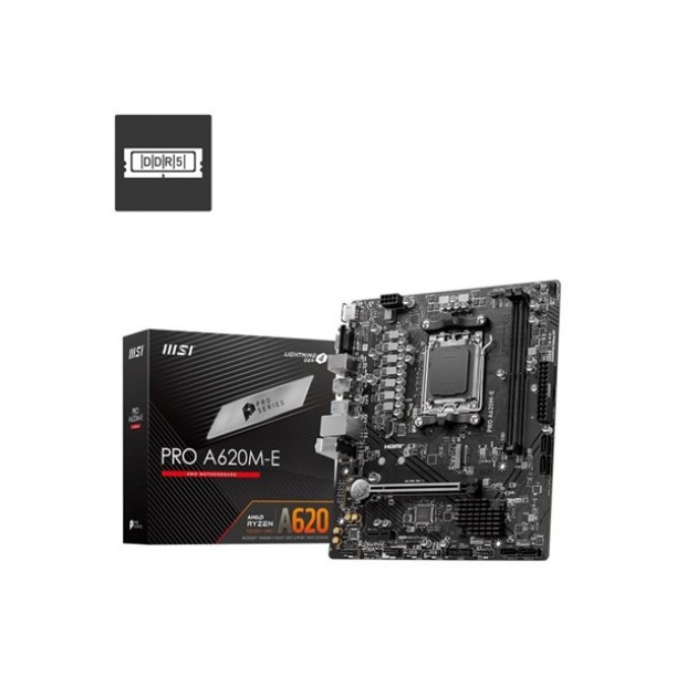 MSI PRO A620M-E DDR5 HDMI PCIe 16X v4.0 AM5 mATX